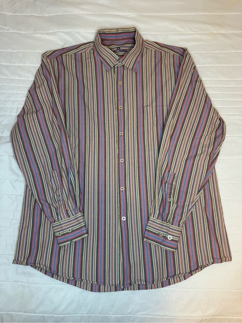 Alan Flusser Multicolor Stripe Long-Sleeve Button-Up Shirt